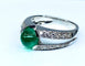 Bague 52 Bague émeraude cabochon diamants 58 Facettes AB250