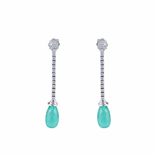 Boucles d'oreilles Boucles d'oreilles Gouttes d'émeraudes 58 Facettes