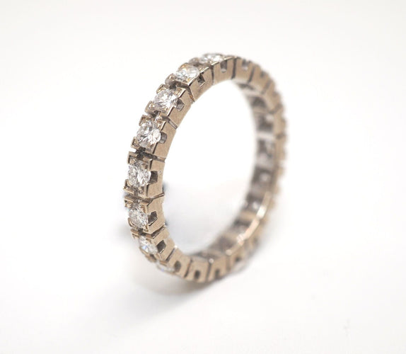 Bague 58 Alliance Américaine or 19 diamants 58 Facettes