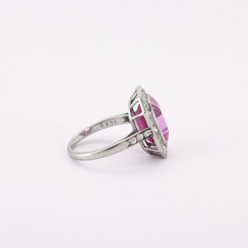 Bague 49.5 Bague Pierre rose et Diamants 58 Facettes