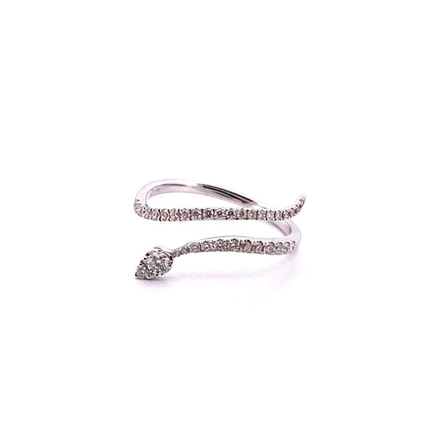 Bague Bague serpent or blanc, diamants 58 Facettes