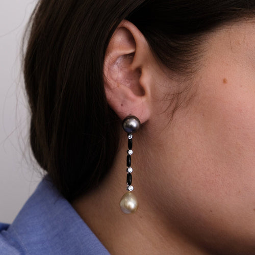 Boucles d'oreilles Boucles d'oreilles perles des Mers du Sud et Tahiti 58 Facettes 0001