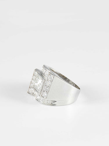 Bague 54.5 Bague Art Déco Platine Diamants 58 Facettes