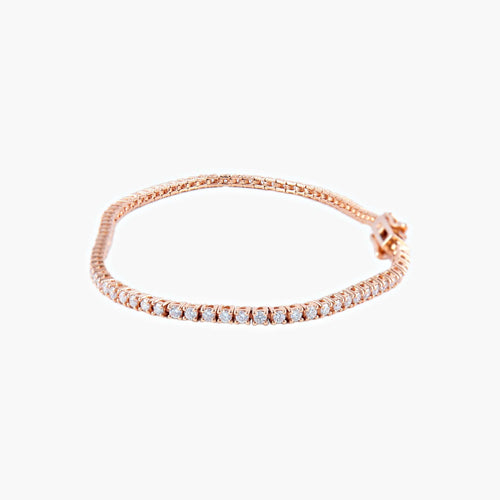 Bracelet Bracelet Tennis Or rose Diamants 58 Facettes