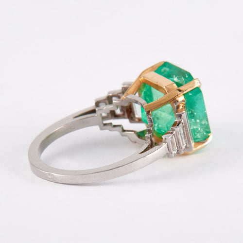 Bague 53 Bague Emeraude et Diamants 58 Facettes