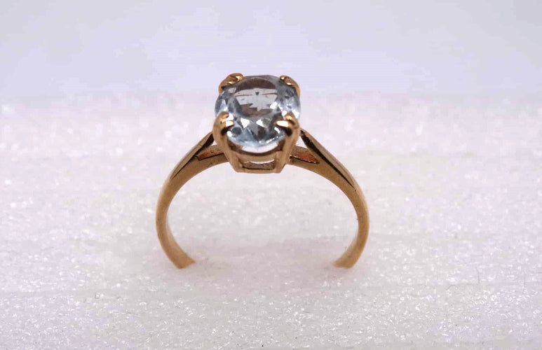 Bague 55 Bague or et Aigue Marine 58 Facettes 11668