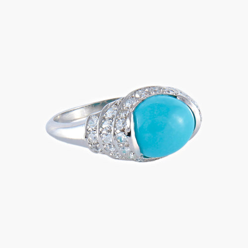Bague Bague Turquoise Diamants 58 Facettes