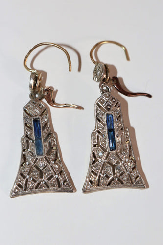 Boucles d'oreilles Pendants d'oreilles platine et Or jaune 58 Facettes 518