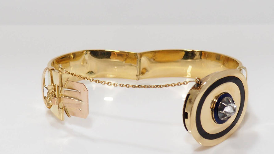Bracelet Bracelet Napoléon III émail diamant 58 Facettes 31082