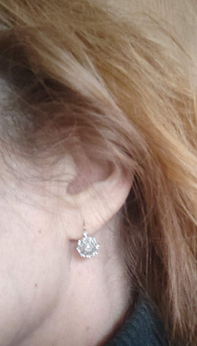 Boucles d'oreilles Boucles d'oreilles dormeuses anciennes or et platine 58 Facettes