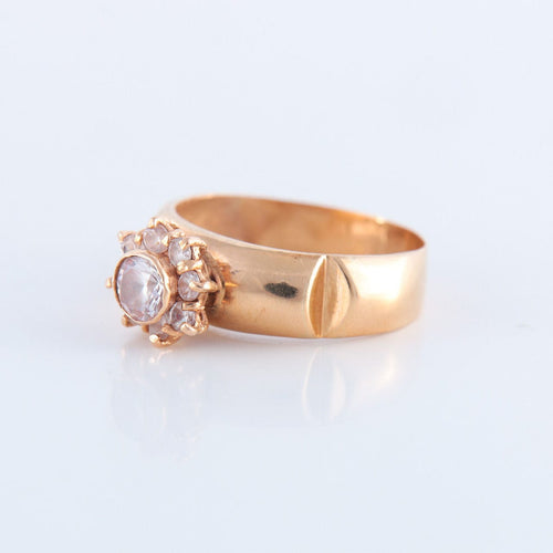 Bague 58 Bague Fleur pierres blanches 58 Facettes JE159