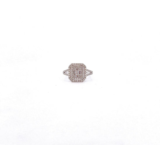 Bague 55 Bague Princesse or blanc diamants 58 Facettes