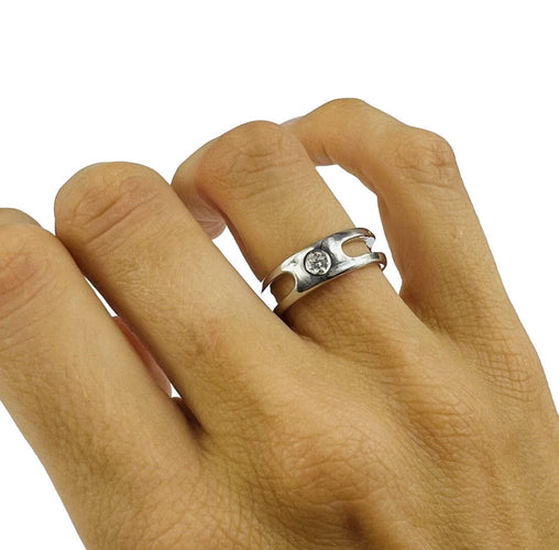 Bague 51 Bague Bandeau Diamants Or blanc 58 Facettes 20400000601