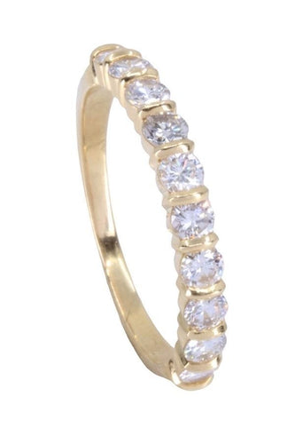 Bague 53 DEMI-ALLIANCE 10 DIAMANTS 58 Facettes 071251