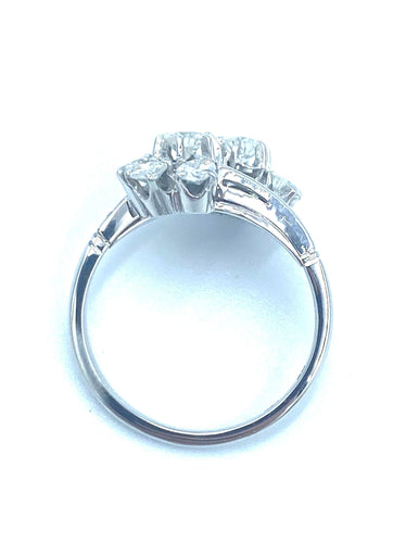 Bague Bague Toi & Moi 1950 or blanc et diamants 58 Facettes