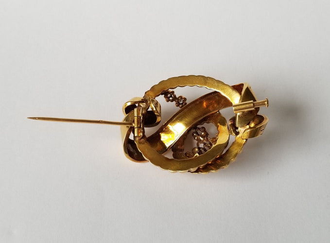 Broche Broche époque Napoléon III Or jaune Diamants 58 Facettes