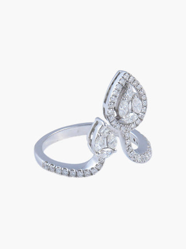Bague Bague Or Blanc, Pavage en diamants 58 Facettes