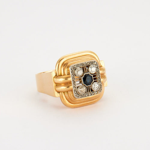 Bague 61 Bague Tank Saphir Diamants 58 Facettes