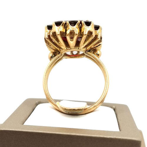 Bague Bague or jaune et grenats 58 Facettes