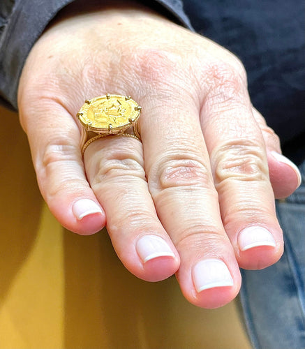 Bague 55 Bague pièce 10 francs Napoléon III 58 Facettes