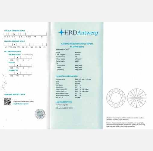 Bague Solitaire en or gris, diamant 58 Facettes