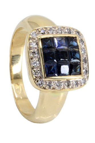 Bague BAGUE MODERNE SAPHIRS ET DIAMANTS 58 Facettes 056051