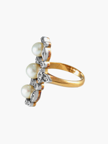 Bague Bague 3 perles 58 Facettes 1444