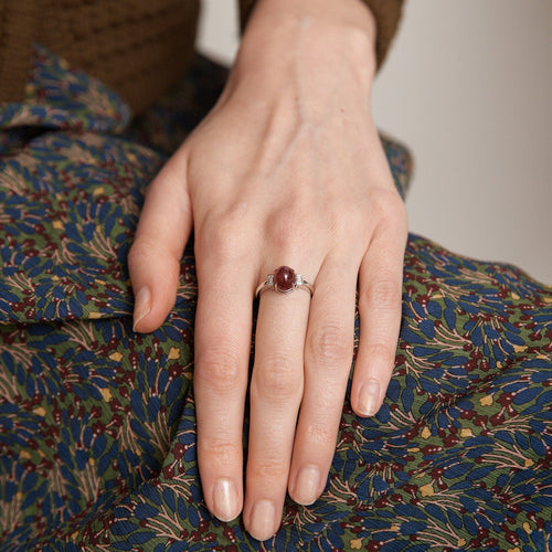 Bague 53 BAGUE RUBIS ENTOURAGE DIAMANTS 58 Facettes