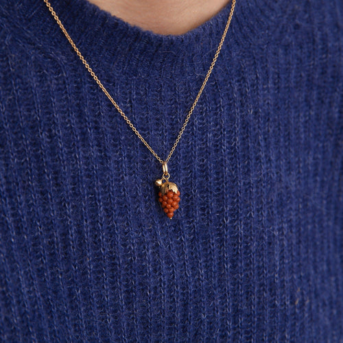 Pendentif Pendentif or jaune, corail 58 Facettes