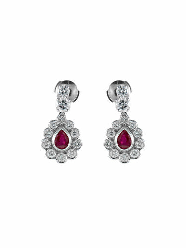 Boucles d'oreilles Boucles d'Oreilles Diamants Rubis 58 Facettes