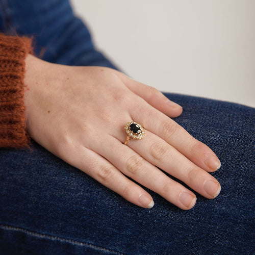 Bague 59 Bague Marguerite Saphir et Diamants 58 Facettes JE505