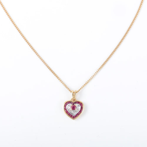 Collier Collier coeur Rubis or jaune 58 Facettes 2801