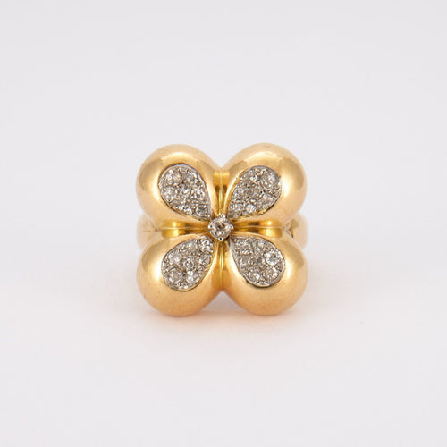 Bague 52 Bague Style Trèfle Diamants 58 Facettes