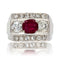 Bague 54 Bague rubis diamants art déco 58 Facettes 22-068