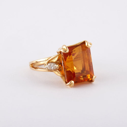 Bague 53 Bague Citrine rectangulaire 58 Facettes JE510