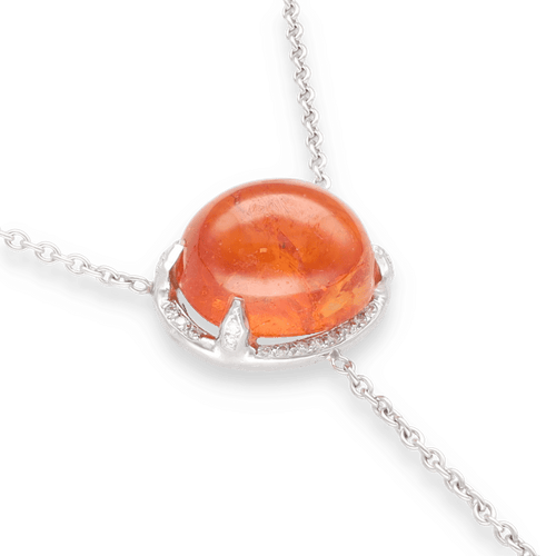 Collier Collier pendentif spessartite diamants 58 Facettes