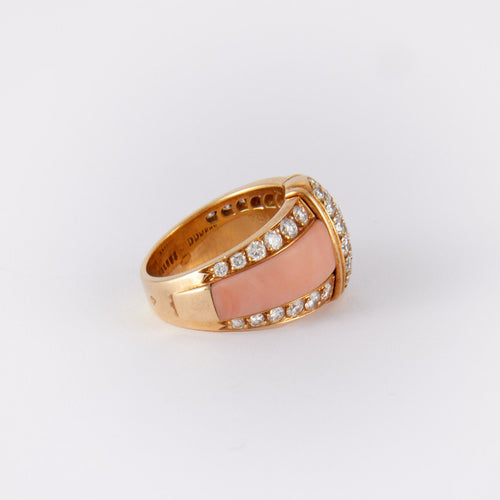 Bague 50.5 Van Cleef & Arpels - Bague vintage Diamants Jade rose 58 Facettes