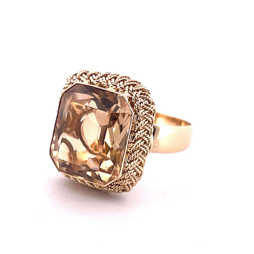 Bague Bague citrine dans un décor tressé 58 Facettes