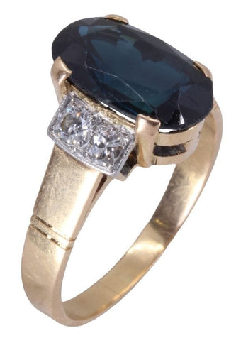 Bague 58 BAGUE ANCIENNE SAPHIR ET DIAMANTS 58 Facettes 072451