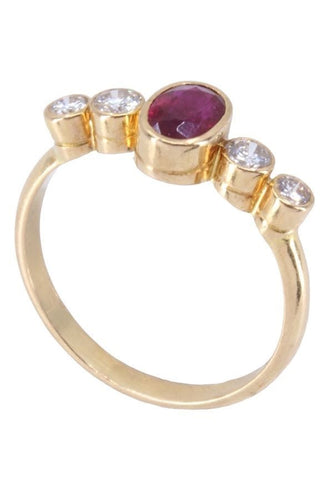 Bague BAGUE MODERNE RUBIS ET DIAMANTS 58 Facettes 066871