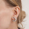 Boucles d'oreilles Créoles pavage diamants, en or gris 58 Facettes