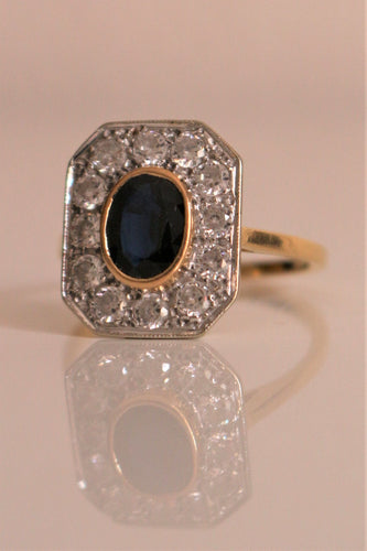 Bague Bague Art Déco, deux ors, saphirs 58 Facettes 522