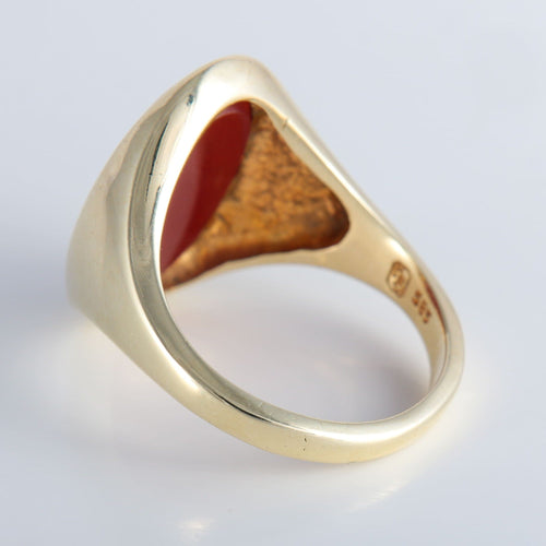 Bague 56 Bague Chevalière Cornaline gravée 58 Facettes 432.2