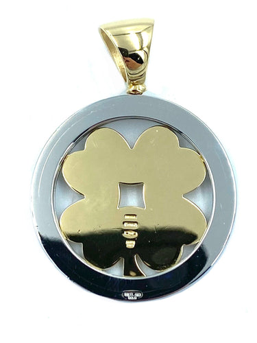 Pendentif BVLGARI. Collection Tondo, pendentif or et acier 58 Facettes