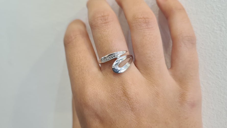 Bague 55 Bague en Or blanc 58 Facettes