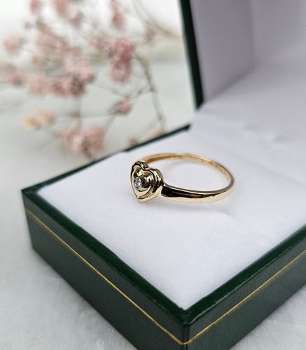 Bague 52 Bague Cœur Or jaune Diamant 58 Facettes 468