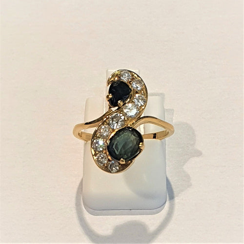 Bague 51.5 Bague Toi & Moi Saphir et Diamants 58 Facettes 20400000329