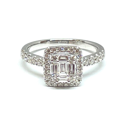 Bague Bague en or blanc, diamants 58 Facettes