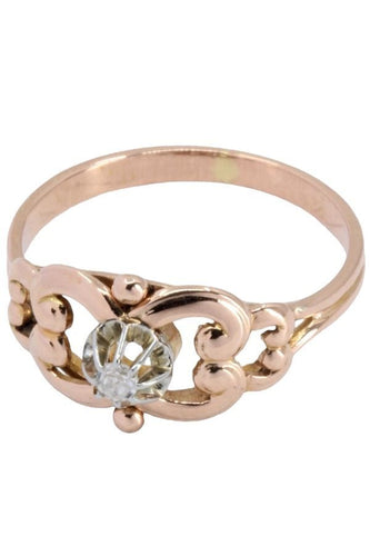 Bague 55 SOLITAIRE DIAMANT ANCIEN 0.05 CARAT 58 Facettes 055091