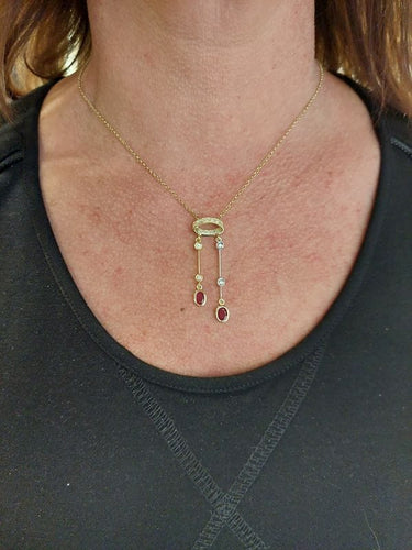 Collier COLLIER BAYARDÈRE RUBIS ET DIAMANTS 58 Facettes 075721